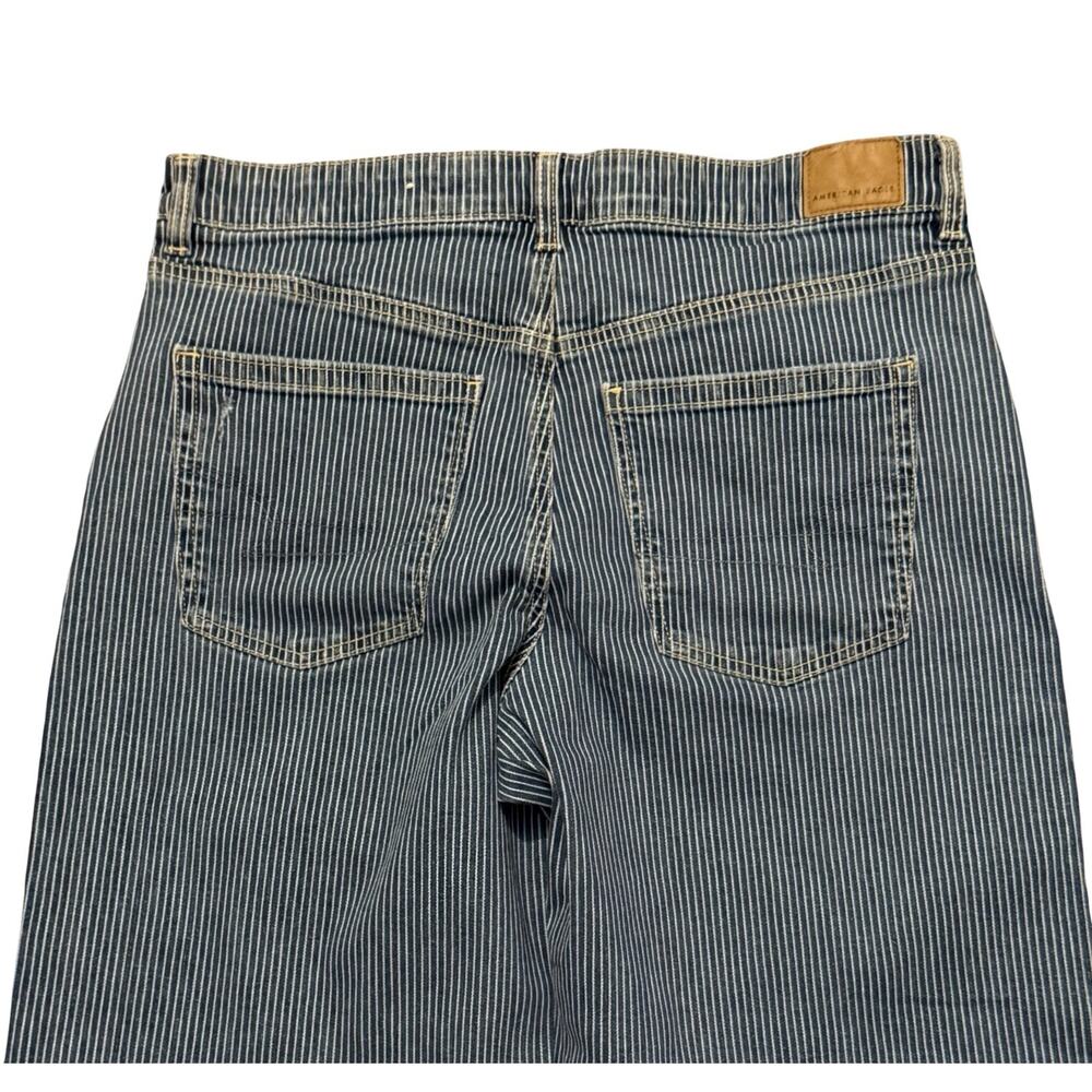 American Eagle Jeans Womens Size 10 Baggy Straight High Rise Pinstripe 32x28 - Picture 10 of 12